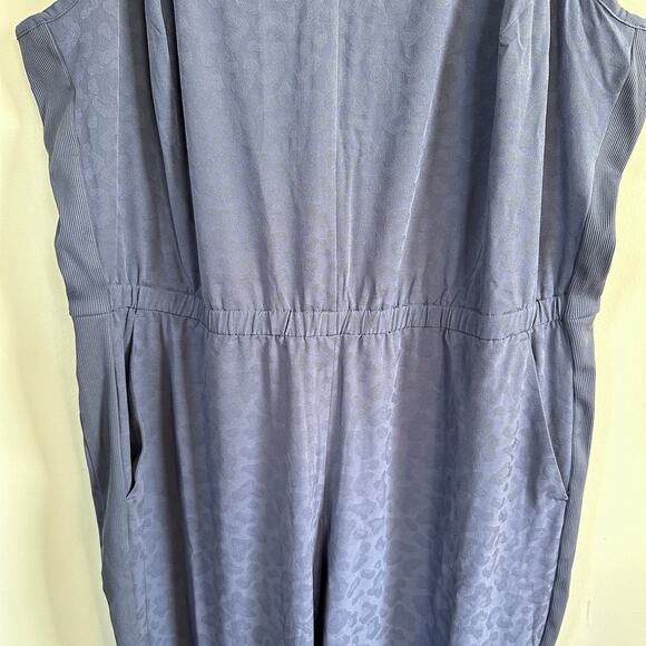 Athleta Brooklyn Textured Jumpsuit Sz 20 Medieval Violet Sleeveless Athleisure - Picture 6 of 12